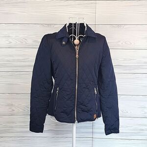 Massimo Dutti quilted jacket in navy blue Women's Size M